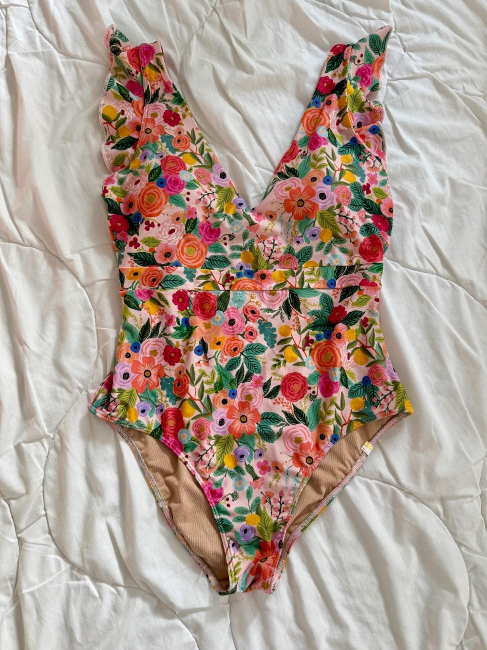 Summersalt x Rifle Paper Co Garden Party Ruffle Backflip one-piece sz. 8